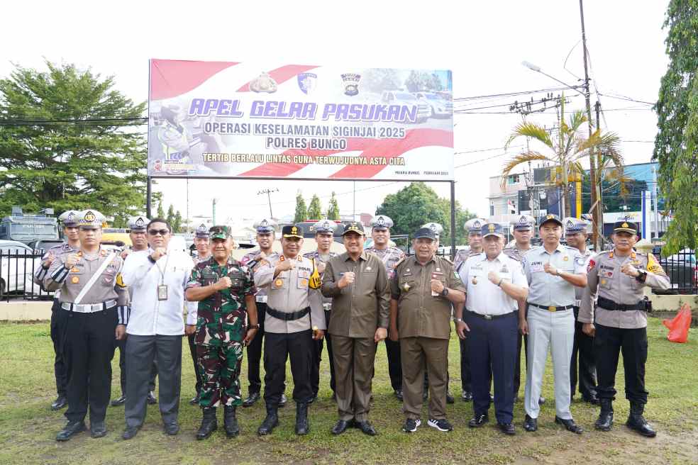 Bupati Bungo H.Mashuri Hadiri Apel Operasi Keselamatan Berlalu Lintas, Ini Himbauan Kapolres Kepada Pengendara