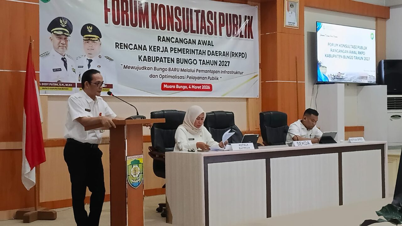 Sekda Bungo Dr. Donny Resmi Buka Forum Konsultasi Publik RKPD Kabupaten Bungo Tahun 2027